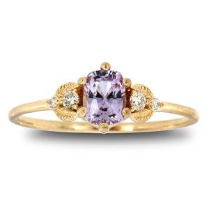 Elongated Cushion Lavender Vintage Diamond Ring
